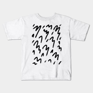 Black Squiggles Kids T-Shirt